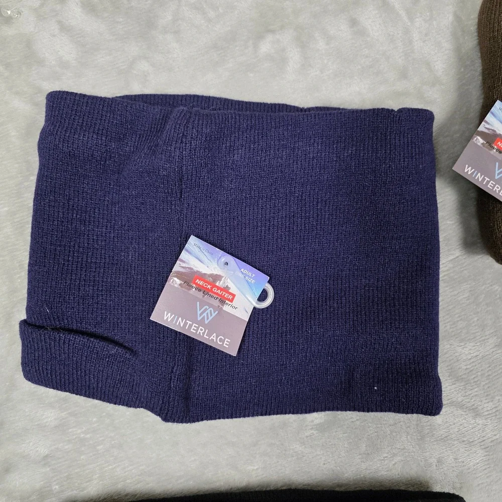 Winterlace‎ Neck Gaiter Fleece Lined Knit Warmer Adult One Size Multi New